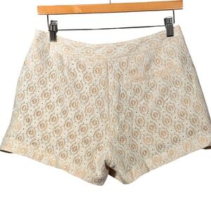 LC Lauren Conrad Lace Micro Shorts Womens 6 Cream Floral‎ Overlay Cottage Core
